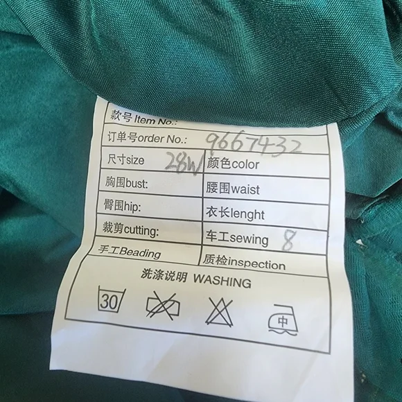 Green & Silver Stars & Moons Sequined Formal Dress (28W) - Picture 8 of 8